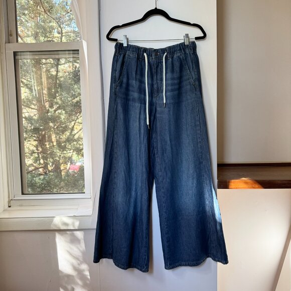 New Anthropologie Pilcro Adi Mid Rise Wide Leg Flare Drawstring Jeans Medium - Picture 5 of 9
